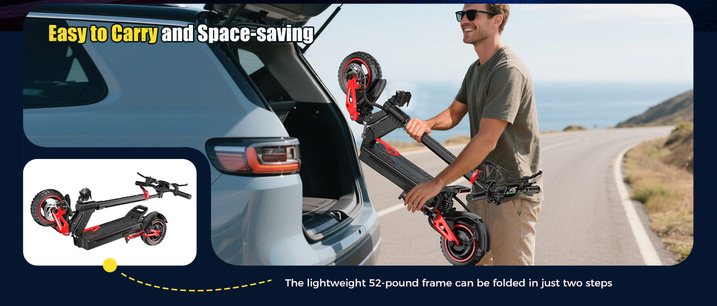 🚀 Trottinette Électrique Tout-Terrain 1600W – Autonomie 50 km